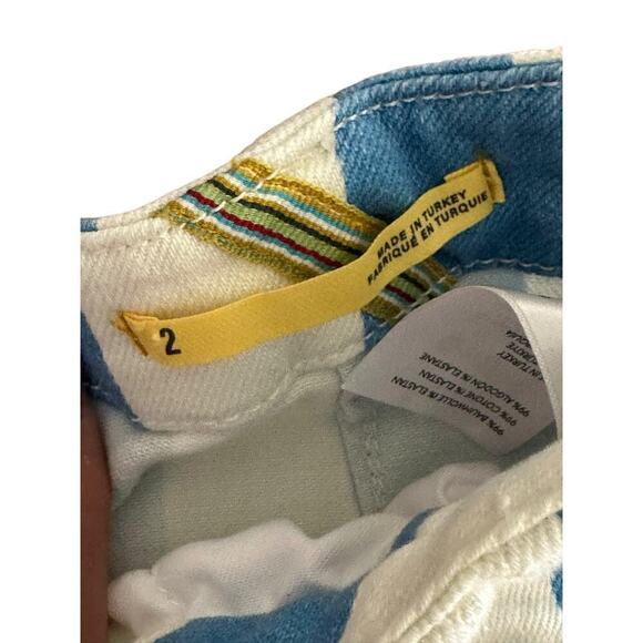 Maeve by Anthropologie Women's Blue & White Parasol Stripe Dad Shorts Size 2 - Picture 10 of 13